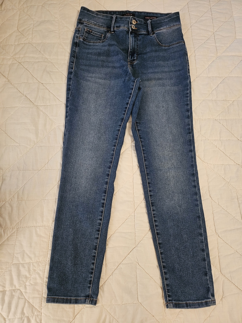 Curve Appeal 2 Button High Rise Skinny Jeans- Size 10/3